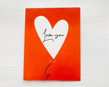Открытка «Love you» сердечко, 8х6 см, 1 шт. У1206112 - фото 10128