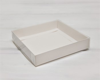 Коробка с прозрачной крышкой Классика, 16х16х3 см, белая - фото 10163