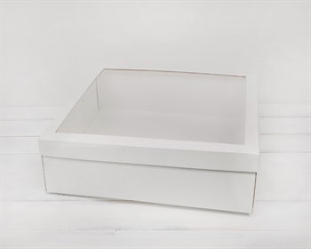 УЦЕНКА Коробка для венка с прозрачным окошком, 40х40х12 см, белая - фото 10343