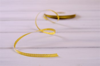 Лента металлизированная, 6 мм, золотая, 22 м У0520030-Б22 - фото 10397