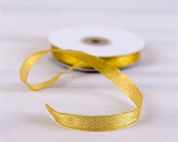 Лента металлизированная, 12 мм, золотая, 22 м - фото 10401
