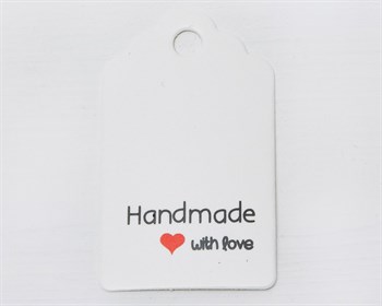 Бирка из мелованного картона, «Handmade with love», 3х5 см, белая У1206127 - фото 10509