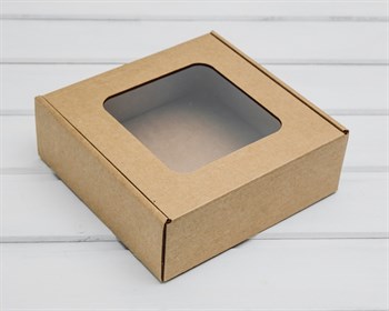 Коробка с окошком, 18,5х18,5х6,5 см, крафт - фото 10655
