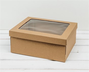 Коробка с окошком, 29х24х12 см, крышка-дно, крафт У0115040 - фото 10893