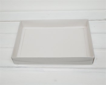 УЦЕНКА Коробка с прозрачной крышкой Классика, 35х27х5 см, белая - фото 11378