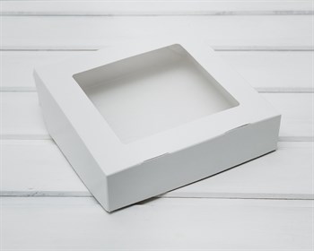УЦЕНКА Коробка для выпечки и пирожных, 19,5х19,5х4,8 см, с прозрачным окошком, белая У0102092-УЦ - фото 11432