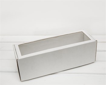 УЦЕНКА Коробка с окошком, 36х12х12 см, из плотного картона, белая У0115016-УЦ - фото 11486