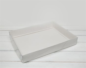 УЦЕНКА Коробка с прозрачной крышкой Классика, 30х20х4,5 см, белая - фото 11797