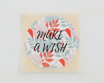 Наклейка «make a wish», круглая, d=4 см, 1 шт. - фото 12015