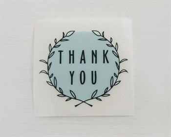 Наклейка «Thank you», круглая, d=4 см, матовая пленка, 1 шт. - фото 12020