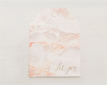 Бирка картонная, «For you», 7х5 см, мрамор У1202024 - фото 12030