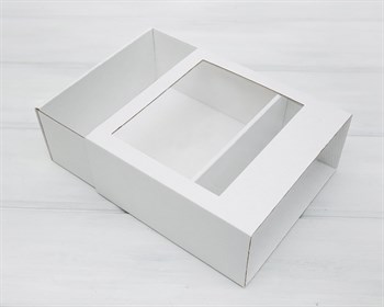 Коробка-пенал c окошком, 20х20х9 см, белая - фото 12684
