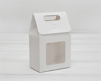 Коробка-пакет с окошком, 9,8х5,8х9,5 см, с прозрачным окошком, белая - фото 12723