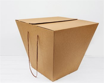 УЦЕНКА Коробка для цветов трапециевидная, низ 30 см, верх 50 см, высота 45 см, крафт - фото 12978