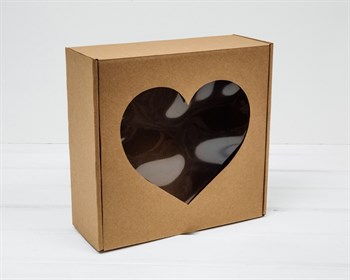 Коробка подарочная с окошком «Сердце», 25х25х10 см, крафт - фото 13900