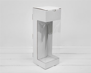 Коробка для бутылки, с круговым окном, 11х11х32 см, белая У0102137 - фото 14600