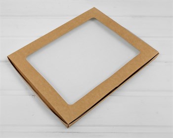 Коробка с окошком 30,1х23,2х1,9 см из мелованного картона, крафт У0102141 - фото 14710