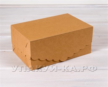 Коробка для капкейков/маффинов на 6 шт, с кружевом, 25х17х11 см, крафт - фото 5290