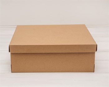 Коробка из плотного картона, 33х31х11,5 см, крышка-дно, крафт - фото 5453