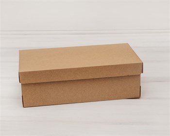 Коробка из плотного картона, 30,5х16х10 см, крышка-дно, крафт - фото 5459