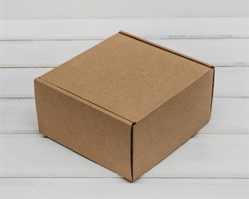 Коробка для посылок, 15х15х8 см, из плотного картона, крафт - фото 5631