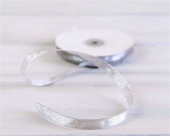 Лента металлизированная, 12 мм, серебряная, 1 м - фото 5638