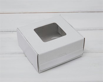 Коробка для выпечки и пирожных, 10,5х10х5 см, с прозрачным окошком, белая У0102047 - фото 5855