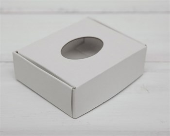 Коробка маленькая с окошком, 7х6х2,5 см, белая - фото 6154