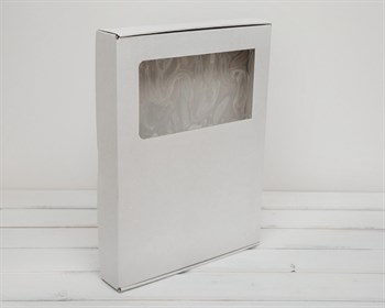 Коробка плоская с окошком, 39,5х30х5 см, белая У0102065 - фото 6160