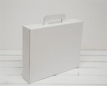 Коробка чемоданчик с ручкой, 33х28х7 см, белая - фото 6328