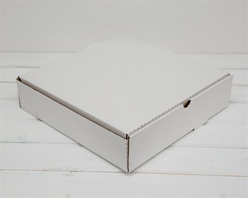 Коробка для пирога, 33х33х8 см из плотного картона, белая У0104107 - фото 6331