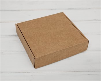 Коробка для посылок, 18х18х4 см, из плотного картона, крафт - фото 6335