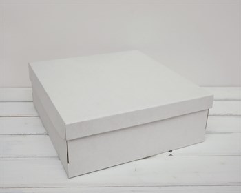 Коробка из плотного картона, 33х31х11,5 см, крышка-дно, белая - фото 6355