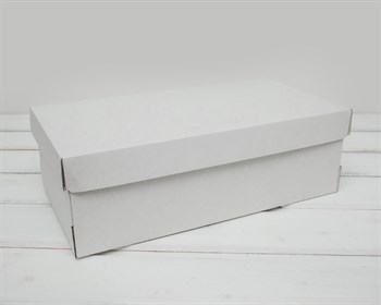 Коробка из плотного картона, 30,5х16х10 см, крышка-дно, белая - фото 6369