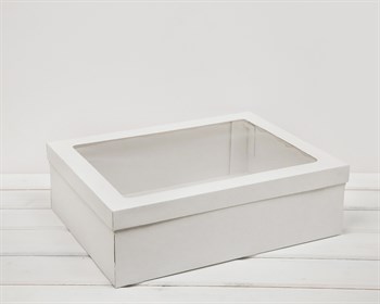 Коробка с окошком, 40х30х12 см, крышка-дно, белая У0102081 - фото 6609