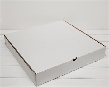 Коробка из плотного картона 41х41х7 см, белая - фото 6623