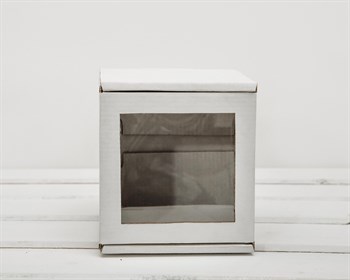 Коробка для одного ёлочного шара с окошком, 12х12х12 см, из плотного картона, белая - фото 6663