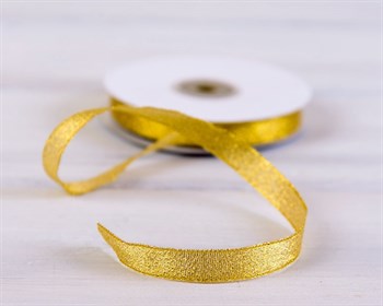 Лента металлизированная, 12 мм, золотая, 27 м - фото 6822