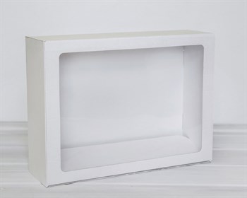 УЦЕНКА Коробка с прозрачным окошком 40х30х12, белая - фото 6930