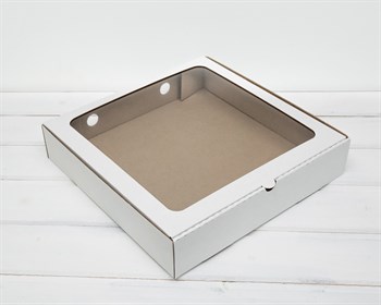 Коробка с окошком, 30х30х6 см, белая - фото 7120