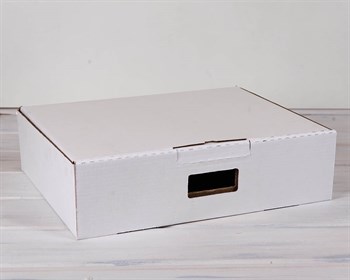 Коробка картонная с ручкой (эконом) 45х35х12 см, белая - фото 7277