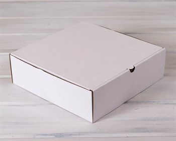 Коробка для высокого пирога, 28х28х8,5 см из плотного картона, белая - фото 7294
