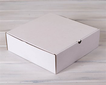 Коробка для высокого пирога, 28х28х8,5 см из плотного картона, белая У0104025 - фото 7294