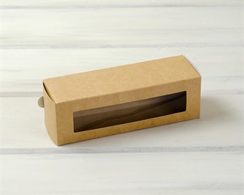 Коробка для макаронс на 6 шт, 18,5х6х6 см, с прозрачным окошком, крафт У0102016 - фото 7403