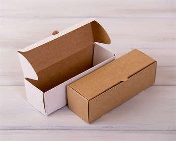 Коробка для макаронс на 6 шт, 18,5х6х6 см, двусторонняя (белая/крафт) - фото 7443