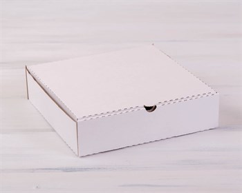 Коробка для пирога, 24х24х6 см из плотного картона, белая - фото 7453