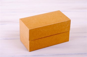 Коробка для капкейков/маффинов на 2 шт, 19х10х11 см, крафт - фото 7567