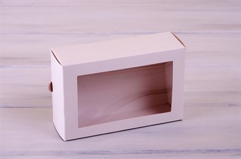 Коробка для макаронс на 12 шт, 18,5х12,2х6 см, с прозрачным окошком, белая - фото 7574