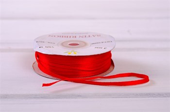 Лента атласная, 3 мм, красная, 1 м У0530007 - фото 7741