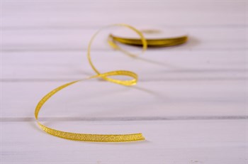 Лента металлизированная, 6 мм, золотая, 27 м У0520030-Б - фото 7928